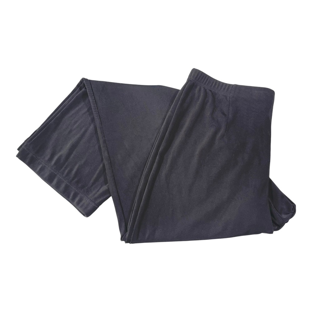 Chico's 1 Black Pants Easywear Elastic Waist Straight Leg Minimalist Workwear